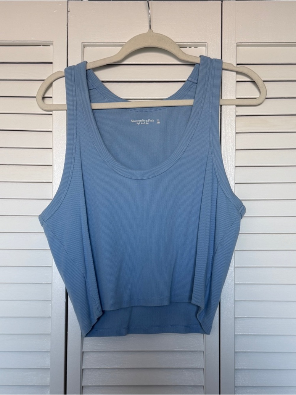 A&F Ribbed Crop Tank Top - Light Blue